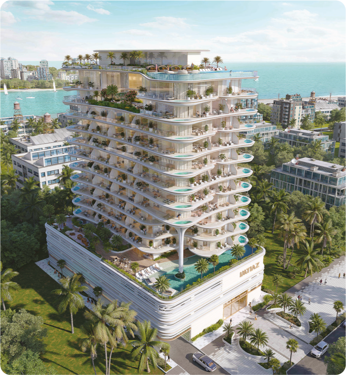 View of Beach Walk Residences from Dubai Islands